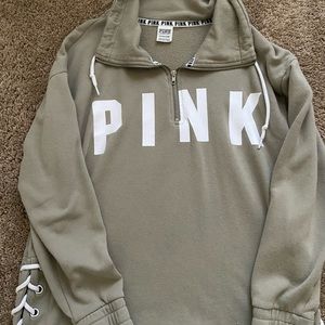Pink quarter zip. Barley worn